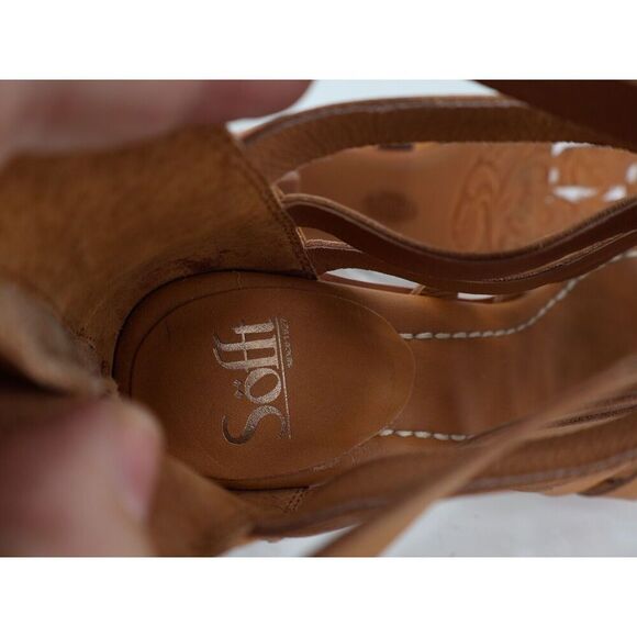 Sofft Stratford Sandals Brown Leather Block Heel Gladiator Strappy Size 9.5 M - Picture 11 of 13